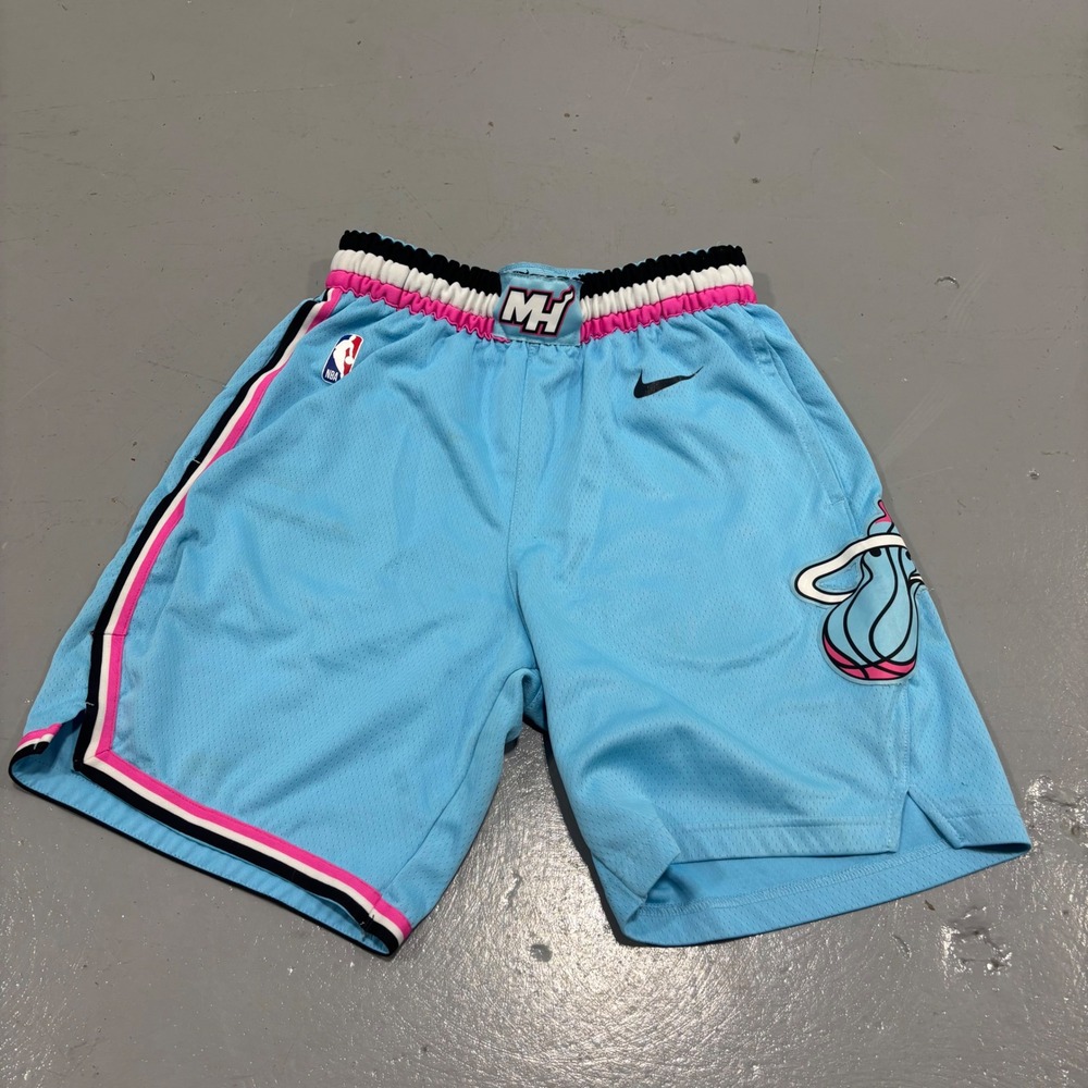Nike Miami Heat City Edition Vice Blue Basketball Shorts Mens 34 Medium NBA